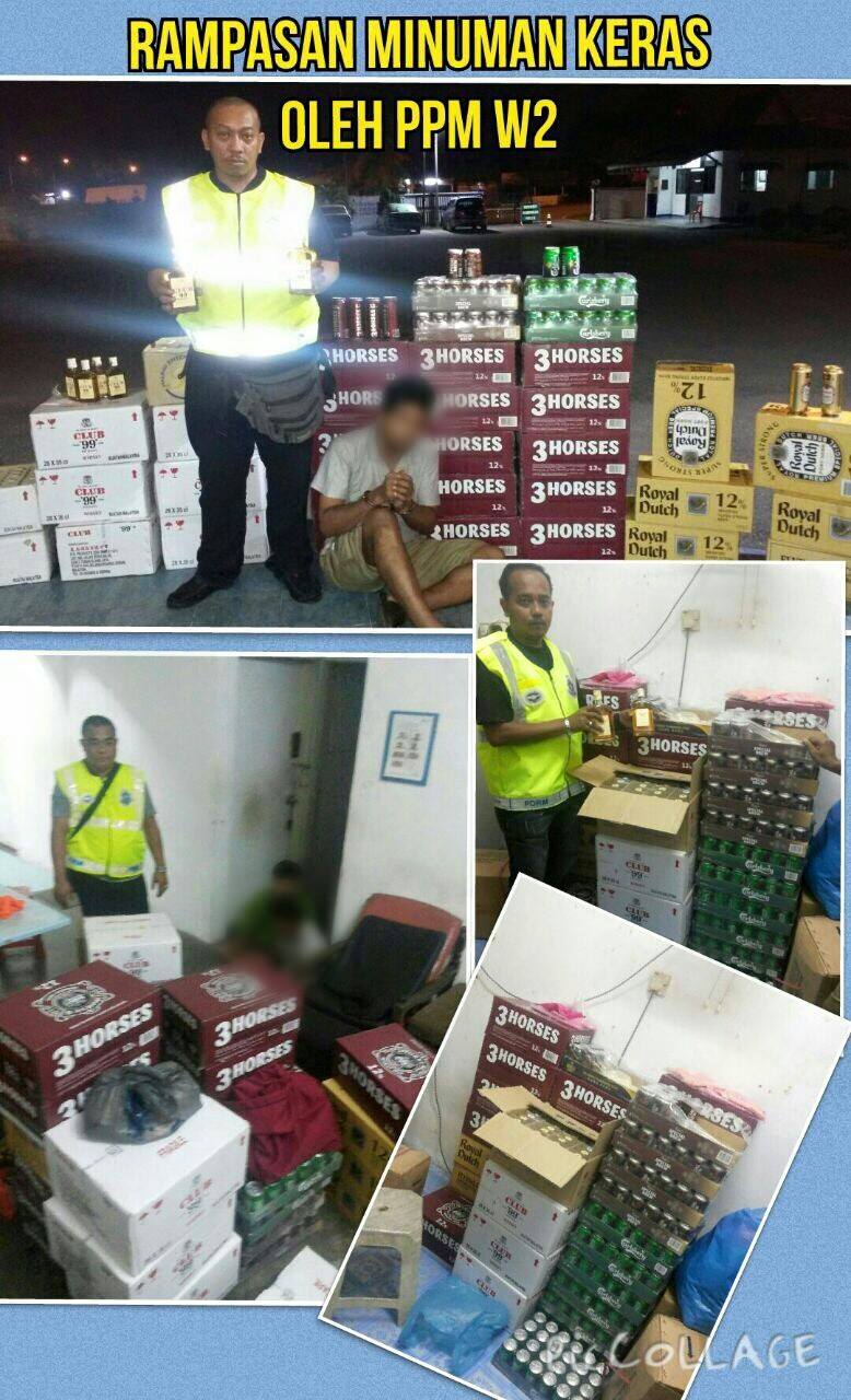 ROKOK DAN MINUMAN KERAS TIDAK SAH BERNILAI RM33,576 DIRAMPAS