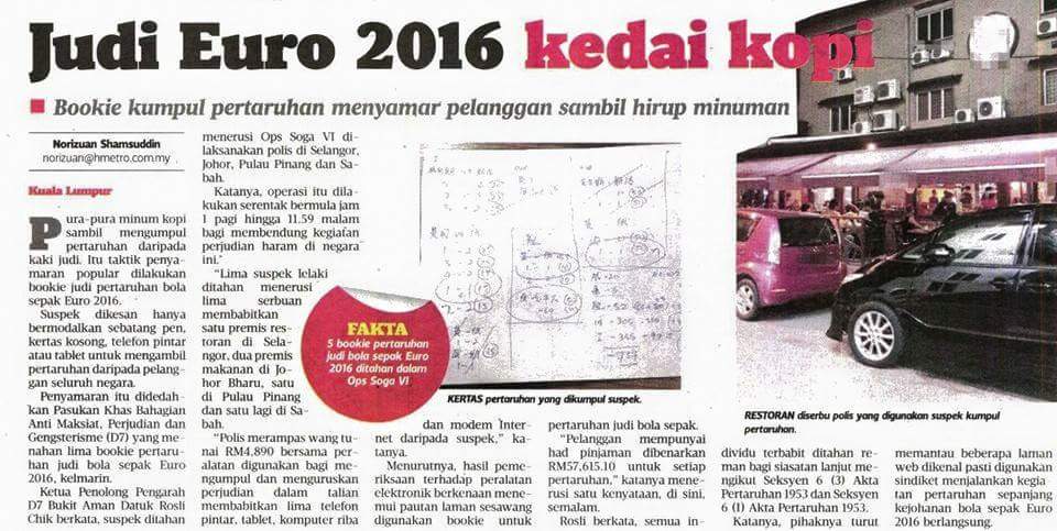 JUDI EURO 2016 KEDAI KOPI